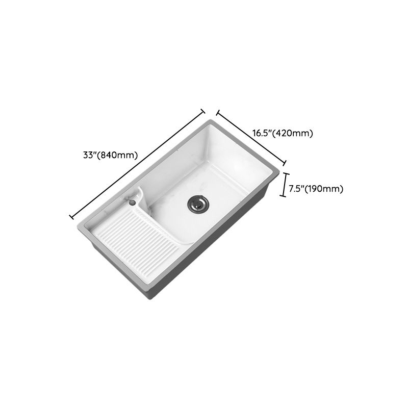 Taavita Porcelain Bathroom Sink Rectangular Basin with Faucet