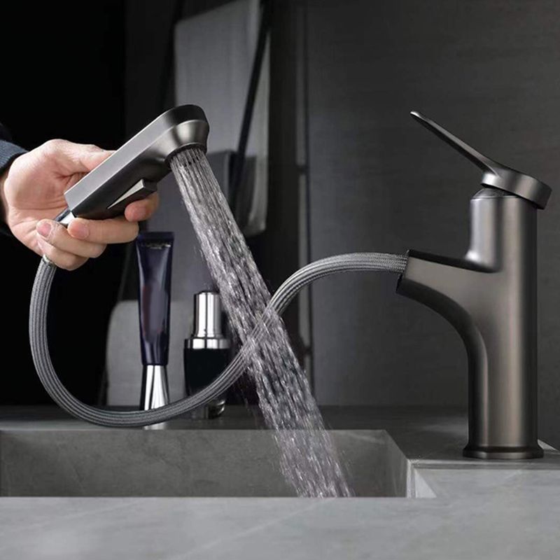 Modern Pull-out Faucet Single Lever Handle Faucet for Bathroom