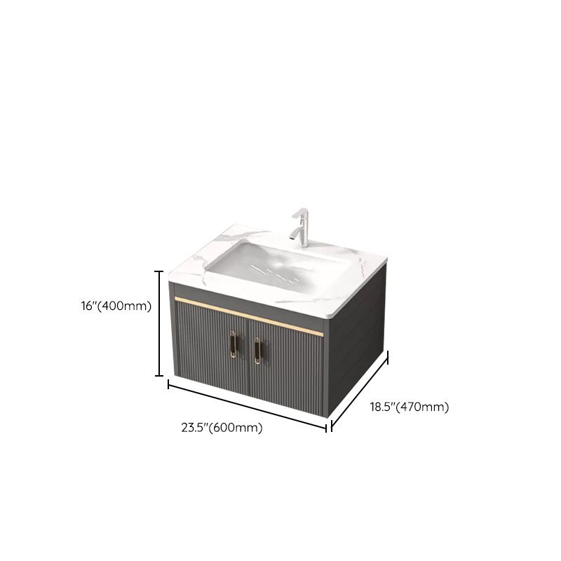 Wall Mount Glam Bathroom Sink Vanity with Faucet Included