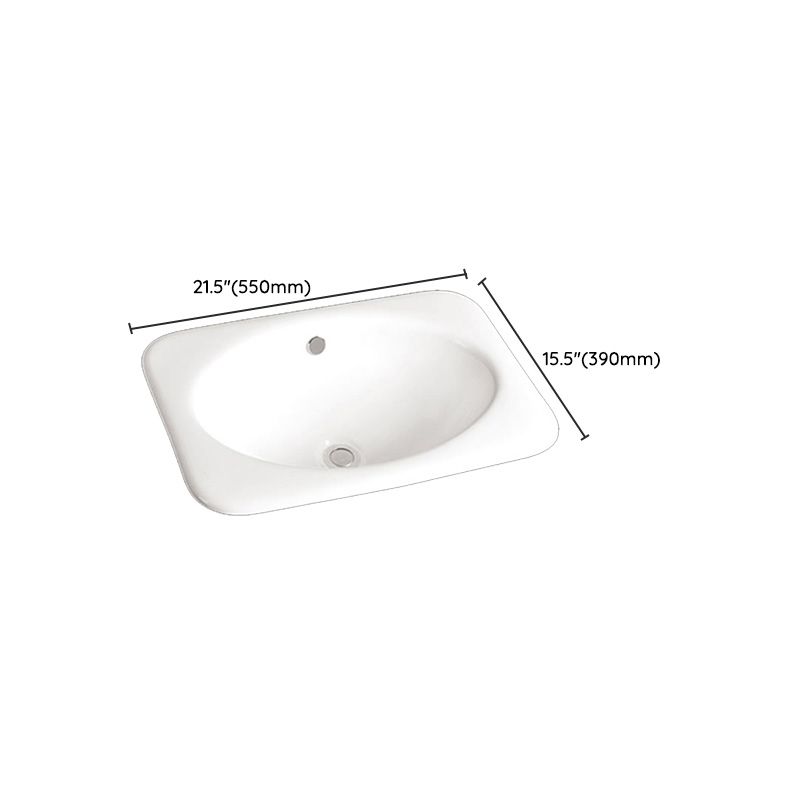 Traditional Drop-in Oval Bathroom Sink with Faucet Basin