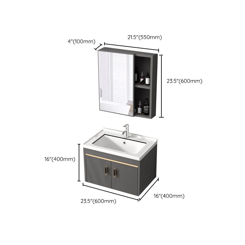 Wall Mount Glam Bathroom Sink Vanity with Faucet Included