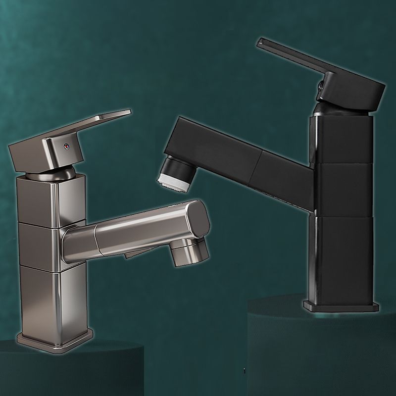 Taavita Bathroom Sink Faucet, Single Lever Mixer with Swivel Spout in Black Gray