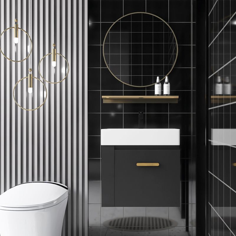 Taavita, modern, black washbasin, wall-mounted ceramic washbasin