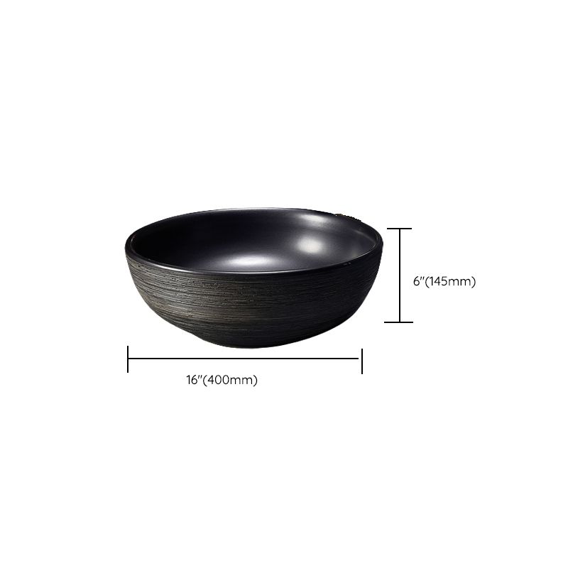 Modern Oval Black Ceramic Bathroom Sink with Taavita Faucet