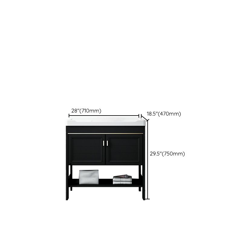 Taavita Single Bathroom Vanity, Black Rectangular Freestanding Sink Vanity