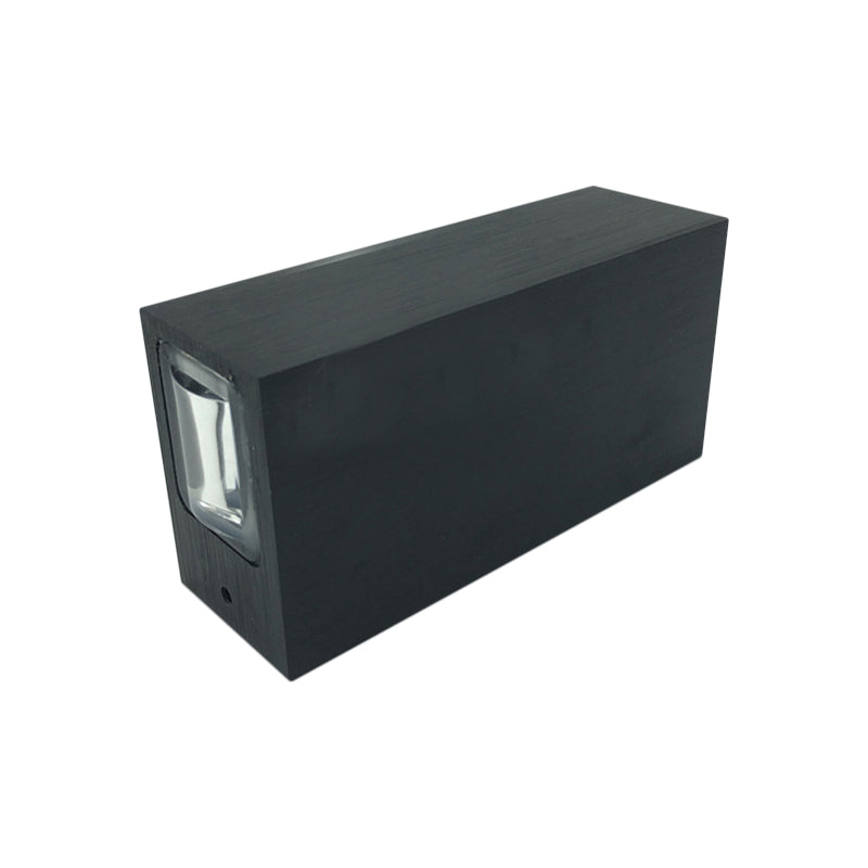 Taavita Rectangular Wall Sconce Light Modern Style 2 Lights Black Finish Wall Lamp in Warm/White Lighting for Hotel