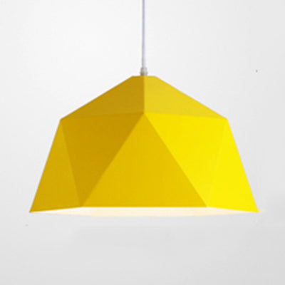 Macaron Style Pendant Light Polyhedral Bowl One Head Metallic Hanging Lamp for Cloth Shop Clearhalo 'Ceiling Lights' 'Modern Pendants' 'Modern' 'Pendant Lights' 'Pendants' Lighting' 125987