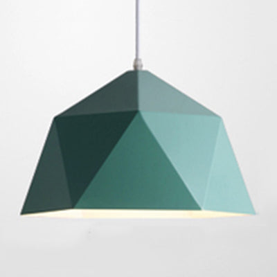 Macaron Style Pendant Light Polyhedral Bowl One Head Metallic Hanging Lamp for Cloth Shop Clearhalo 'Ceiling Lights' 'Modern Pendants' 'Modern' 'Pendant Lights' 'Pendants' Lighting' 125992