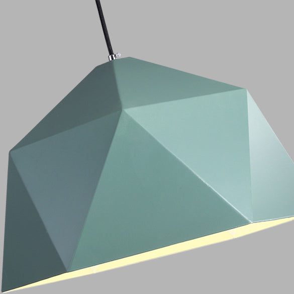 Taavita Style Metallic Pendant Light Polyhedral Bowl One Head Hanging Lamp for Clothing Store