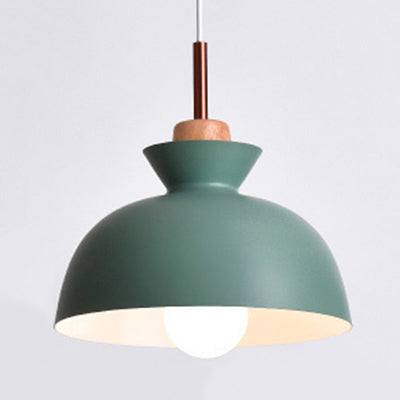 Nordic Style Hanging Lighting with Shade Aluminum Single Head Pendant Lamp for Porch Green 10" Clearhalo 'Ceiling Lights' 'Modern Pendants' 'Modern' 'Pendant Lights' 'Pendants' Lighting' 126053