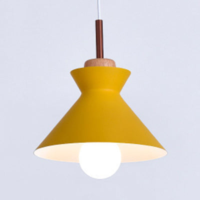 Nordic Style Hanging Lighting with Shade Aluminum Single Head Pendant Lamp for Porch Yellow 8" Clearhalo 'Ceiling Lights' 'Modern Pendants' 'Modern' 'Pendant Lights' 'Pendants' Lighting' 126055