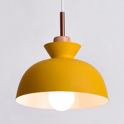 Nordic Style Hanging Lighting with Shade Aluminum Single Head Pendant Lamp for Porch Yellow 10" Clearhalo 'Ceiling Lights' 'Modern Pendants' 'Modern' 'Pendant Lights' 'Pendants' Lighting' 126056