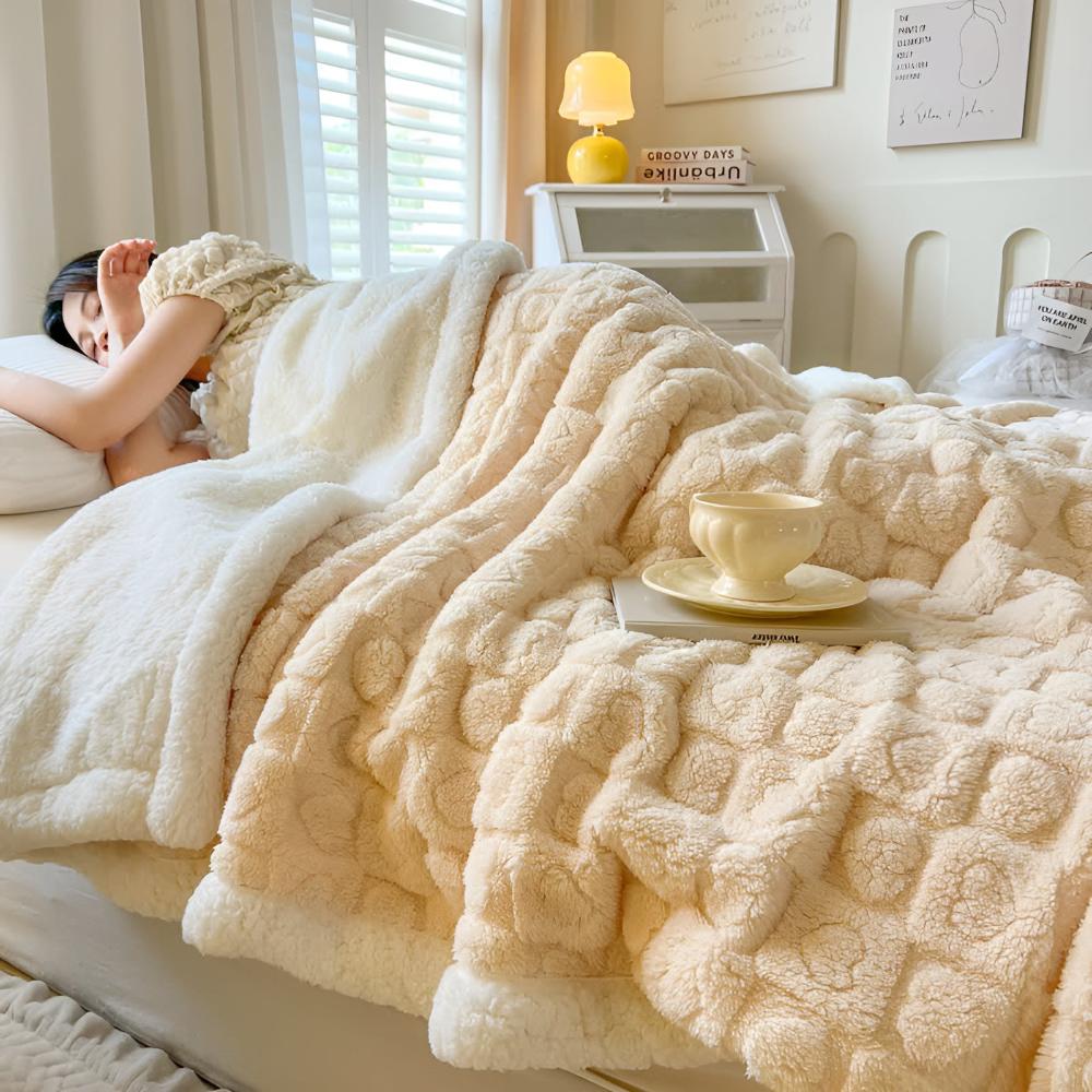 Cloud Heart Sherpa Blanket - Your Luxurious Companion for Winter Warmth