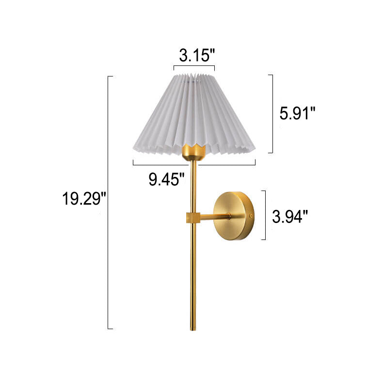 Taavita Plissé Fabric Shade, Straight Arm, 1-Light Wall Lamp