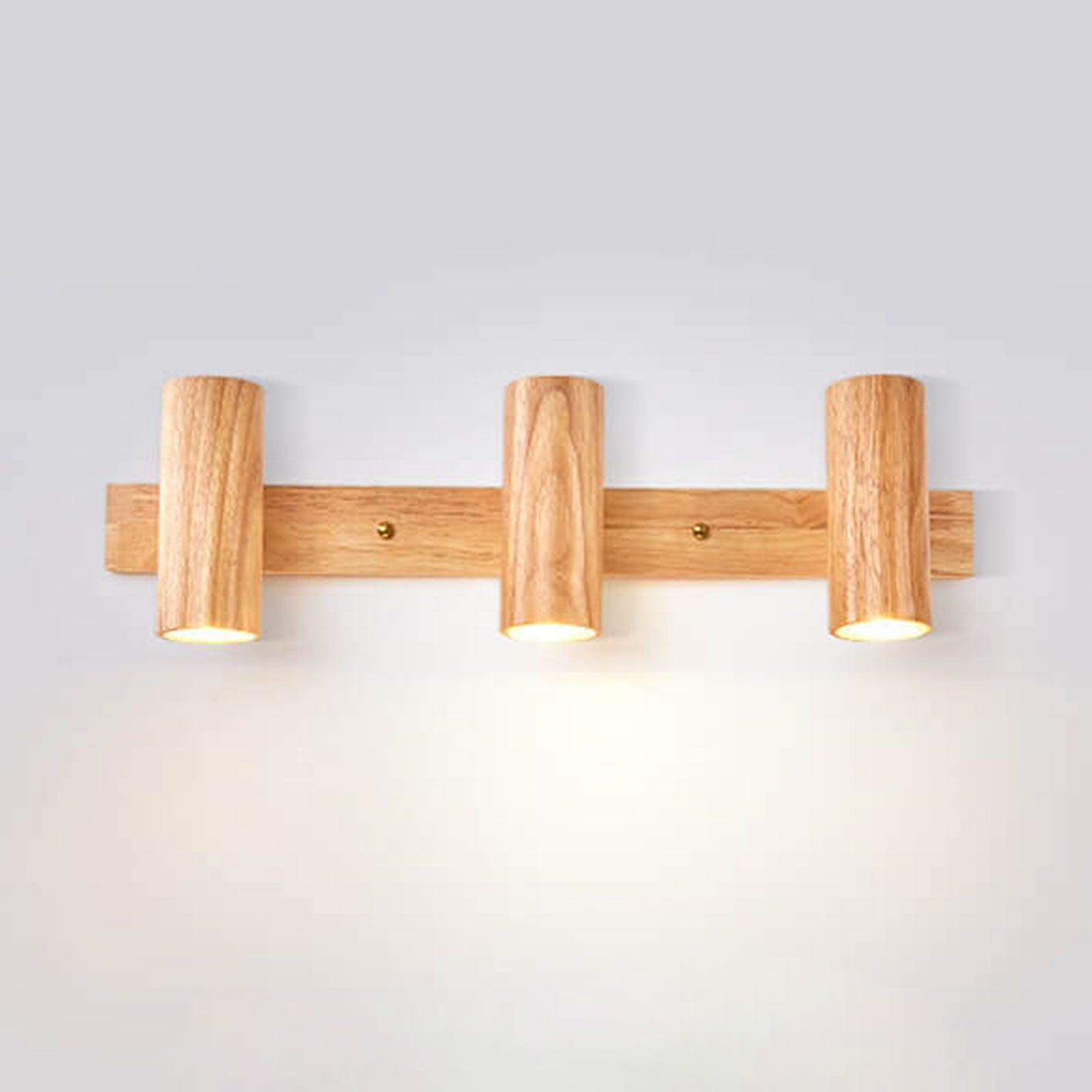 Modern Minimalist Wooden Rail Spotlight 1/3/4 Light Wall Lamp