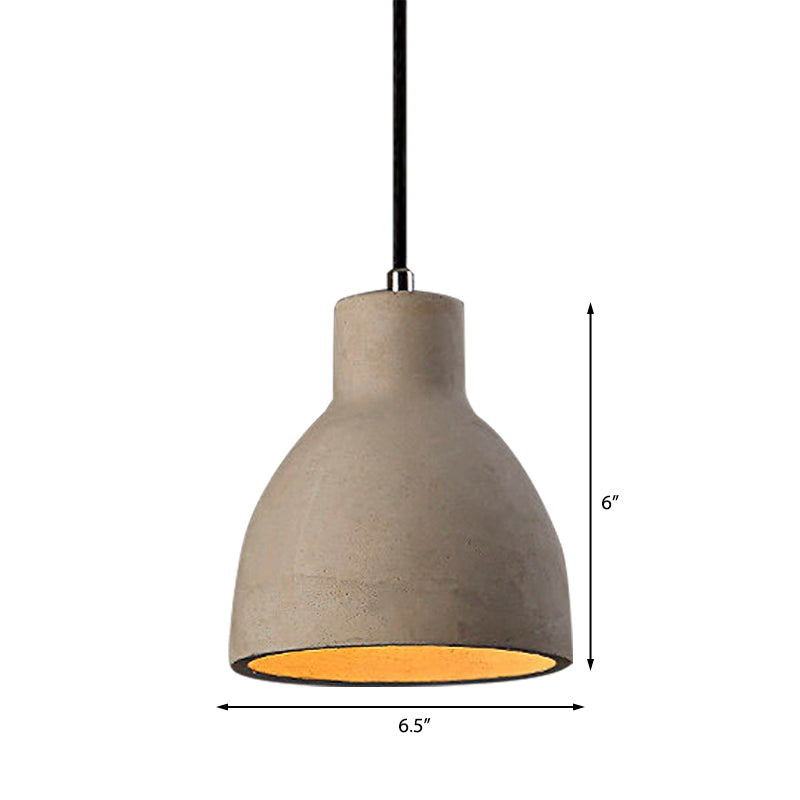 6.5" / 8.5" / 10.5" Diameter Taavita Cement Pendant Lighting Industrial 1 Light Dining Cell Light with Adjustable Cable in Gray