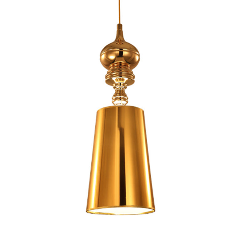 Metal Cone Pendulum Light in Silver/Gold - Taavita 1 Head Hanging Pendant Light, 6"/8"/10" Wide