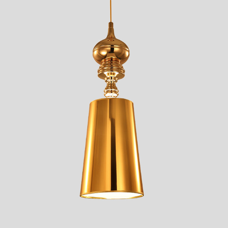 Metal Cone Pendulum Light in Silver/Gold - Taavita 1 Head Hanging Pendant Light, 6"/8"/10" Wide