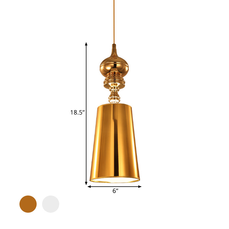 Metal Cone Pendulum Light in Silver/Gold - Taavita 1 Head Hanging Pendant Light, 6"/8"/10" Wide