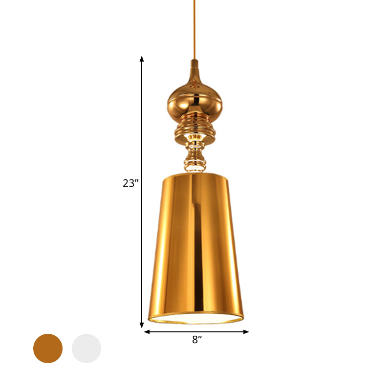 Metal Cone Pendulum Light in Silver/Gold - Taavita 1 Head Hanging Pendant Light, 6"/8"/10" Wide