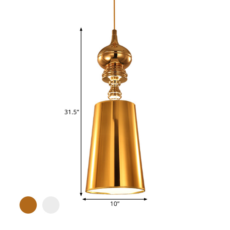 Metal Cone Pendulum Light in Silver/Gold - Taavita 1 Head Hanging Pendant Light, 6"/8"/10" Wide