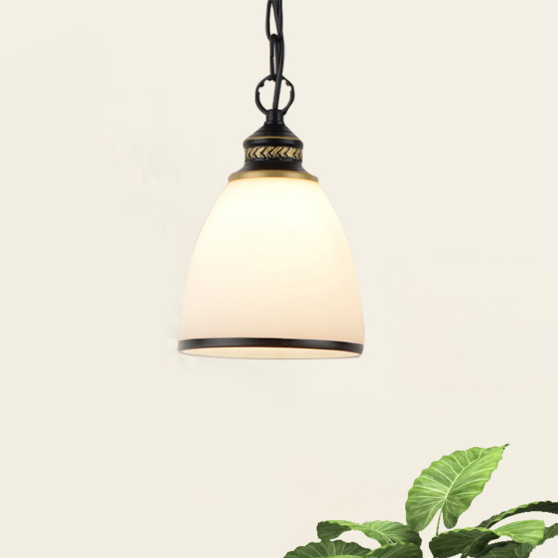 Taavita Ein-Bulb-Dome Pendant Light Fixture Black/Brass Frosted Glass Hanging Light - Industrial Style, 1 Light, E26/E27, Hanging, 220V-240V 110V-120V