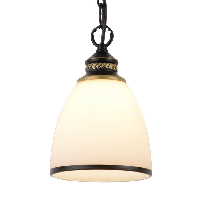 Taavita Ein-Bulb-Dome Pendant Light Fixture Black/Brass Frosted Glass Hanging Light - Industrial Style, 1 Light, E26/E27, Hanging, 220V-240V 110V-120V