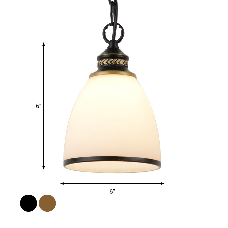 Taavita Ein-Bulb-Dome Pendant Light Fixture Black/Brass Frosted Glass Hanging Light - Industrial Style, 1 Light, E26/E27, Hanging, 220V-240V 110V-120V