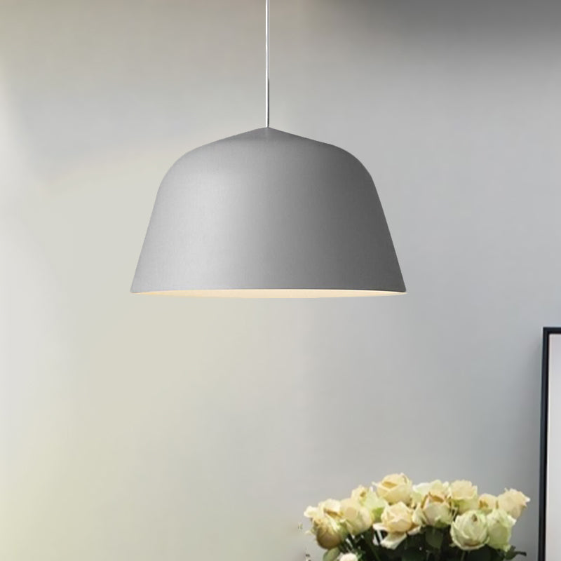 Taavita Style Dome Shade Hanging Ceiling Light 10"/16" Dia Metal Pendant Lamp in Black/Green for Bedroom - 1 Light