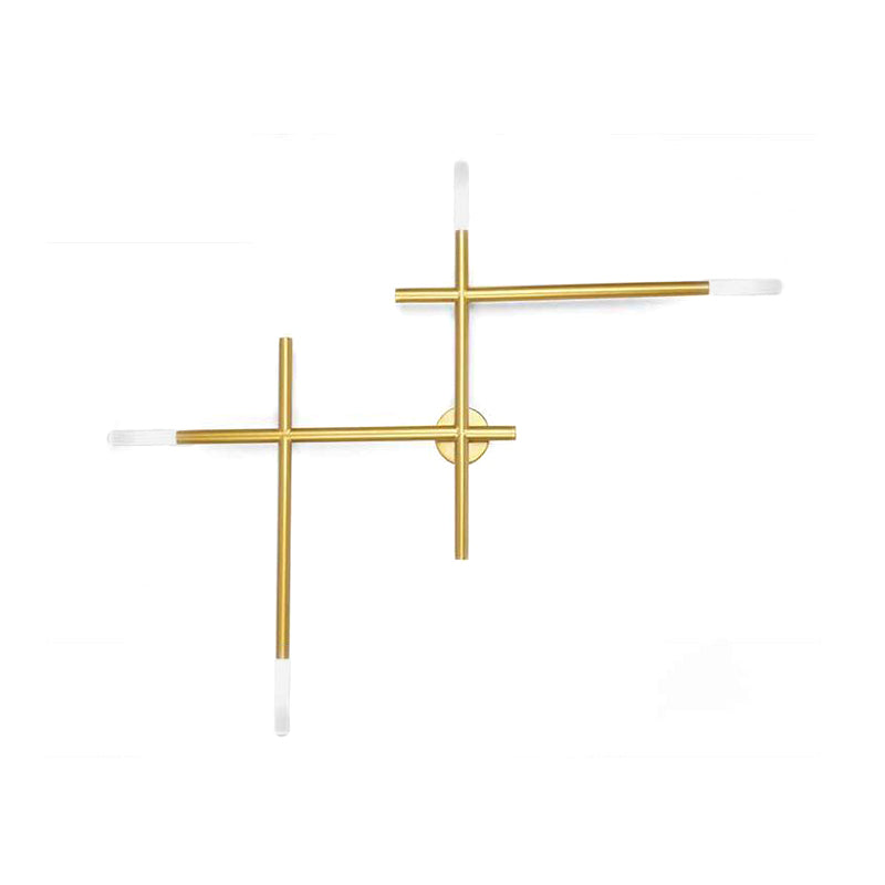 Taavita Crossed Lines Wall Lights Easy Simplicity 4 Lights Black/Gold Wall Lamp in Warm/White Light, Modern, LED, for Interiors, 25 Inches & Higher