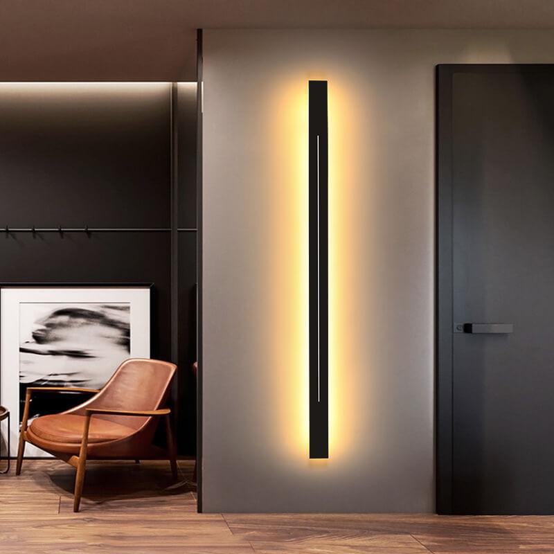 Minimalistic, elongated, bar-shaped LED wall lamp made of acrylic with 1 light by Taavita