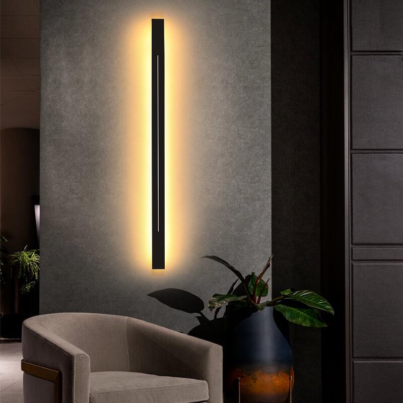 Minimalistic, elongated, bar-shaped LED wall lamp made of acrylic with 1 light by Taavita