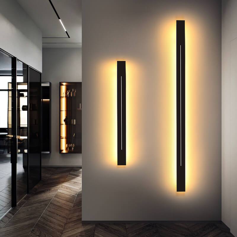 Minimalistic, elongated, bar-shaped LED wall lamp made of acrylic with 1 light by Taavita