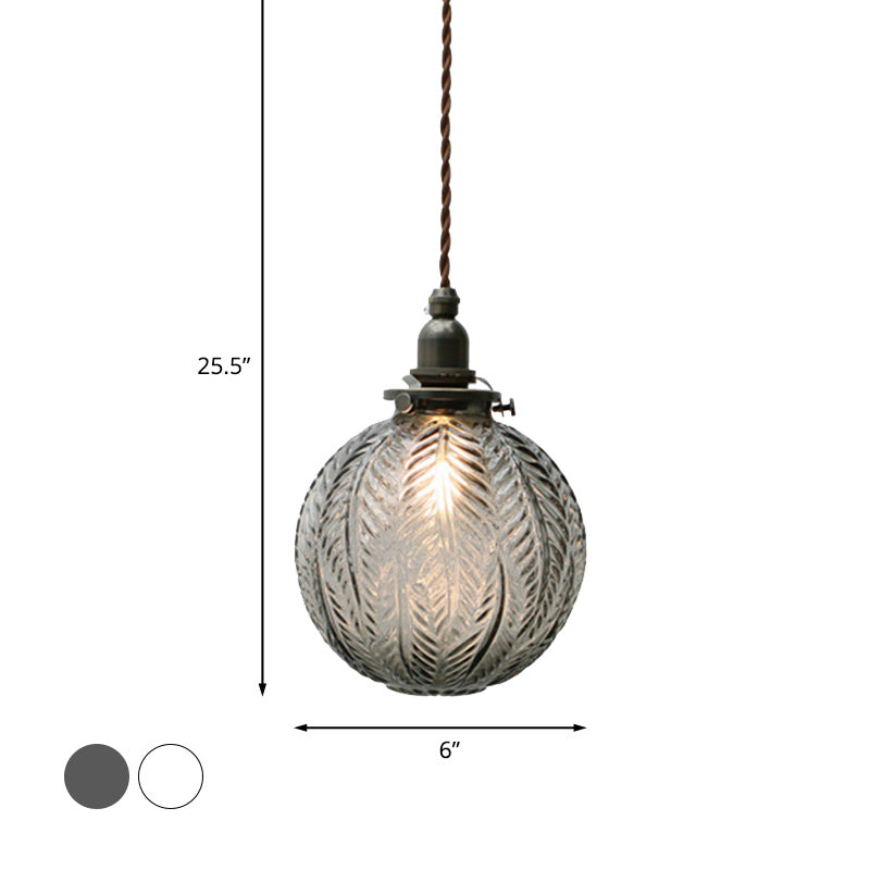 Global Taavita Pendant Light 1-Head Lamp Kit with Spring Design 1-Head/Rauchgrau Glass Hanging Lamp