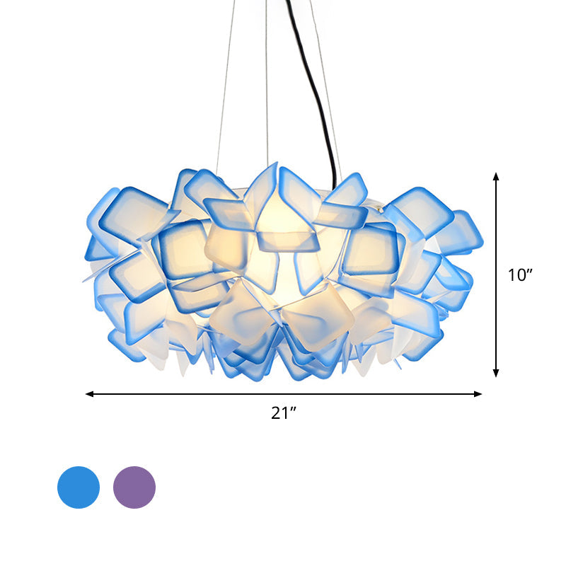 Hand-Worked Blooming LED Chandelier Modern Stylish Acrylic Taavita Suspended Lighting Fixture, 21"/31" Width