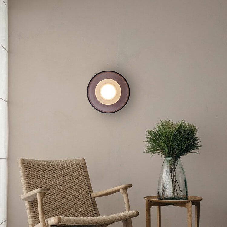 Taavita Vintage Round Hardware Glass LED Wall Light Lamp