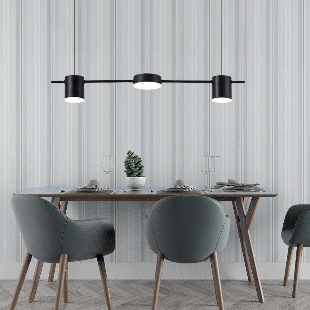 Taavita Aluminium Island Pendant Modern Simple 3/5-Head Ceiling Light Black/Gold in Warm/White Light