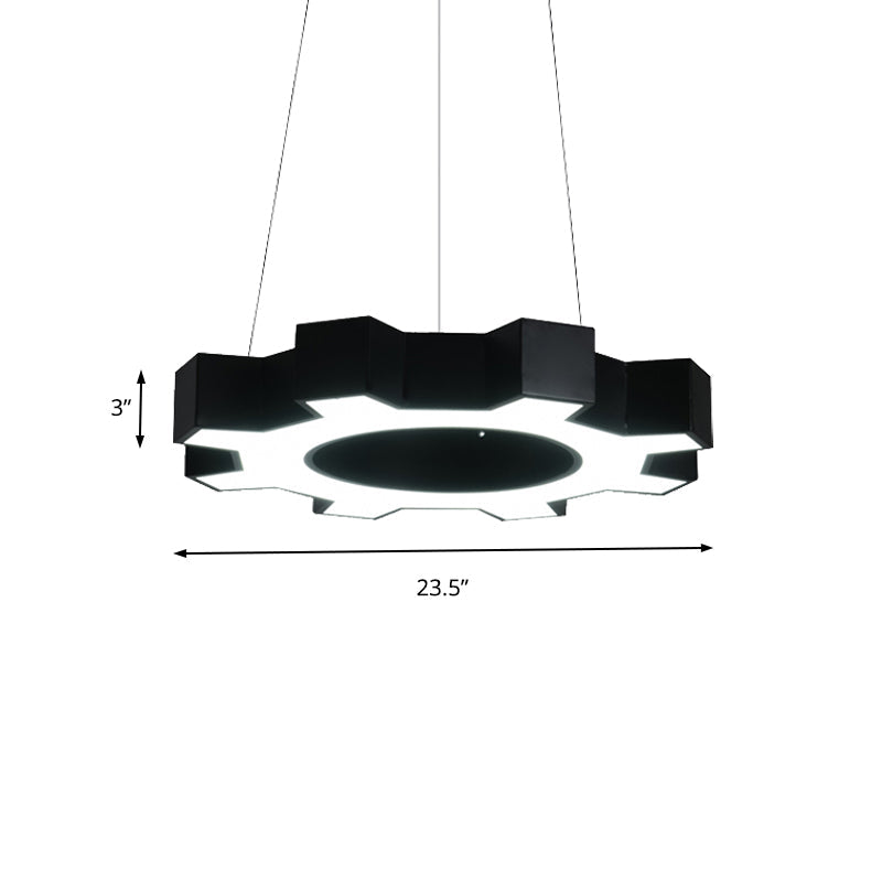 Taavita High-Speed Form Pendant Lamp Modern Metal LED in White/Black Hanging Ceiling Light for Gym with White/Warm Light