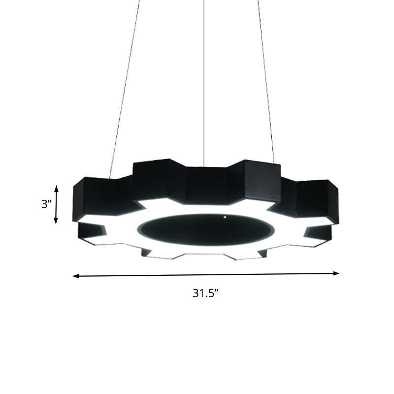 Taavita High-Speed Form Pendant Lamp Modern Metal LED in White/Black Hanging Ceiling Light for Gym with White/Warm Light