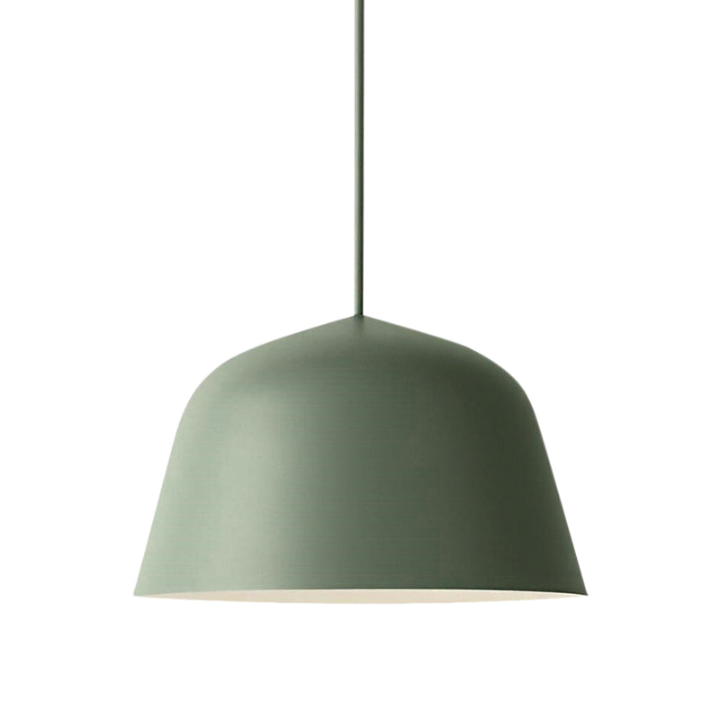 Taavita Style Dome Shade Hanging Ceiling Light 10"/16" Dia Metal Pendant Lamp in Black/Green for Bedroom - 1 Light