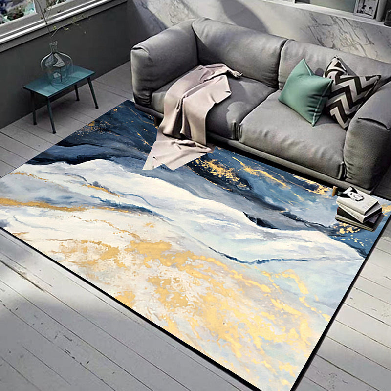 Taavita Bedroom Carpet Modern Abstract Cloud Pattern Carpet Polyester Anti-Slip Washable Carpet