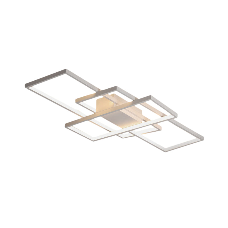 35.5"/43" Wide Modern Black/White 3-Rectangle Ceiling Light