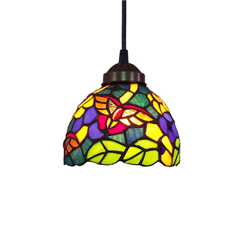 Taavita Stained Glass Dragonfly Ceiling Pendant Lamp, Dining Room Lighting Fixtures