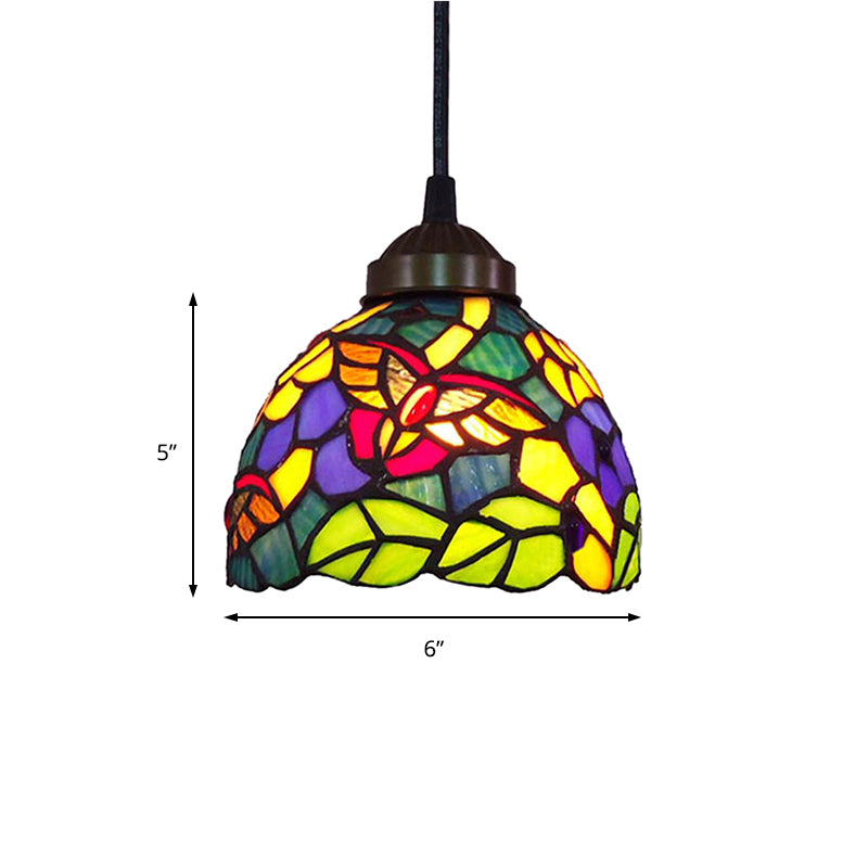 Taavita Stained Glass Dragonfly Ceiling Pendant Lamp, Dining Room Lighting Fixtures