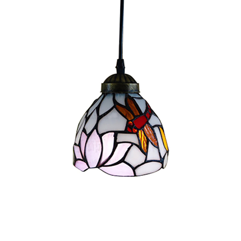 Taavita Stained Glass Dragonfly Ceiling Pendant Lamp, Dining Room Lighting Fixtures