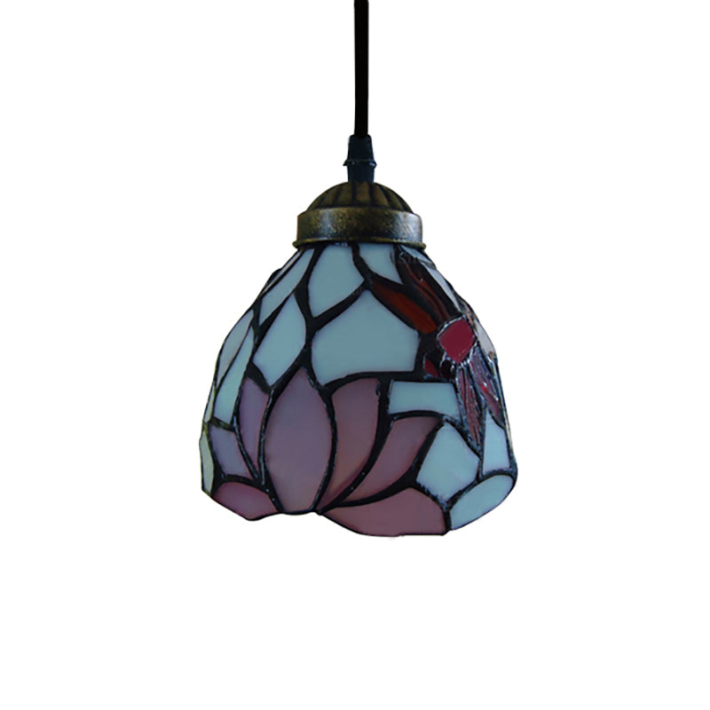 Taavita Stained Glass Dragonfly Ceiling Pendant Lamp, Dining Room Lighting Fixtures