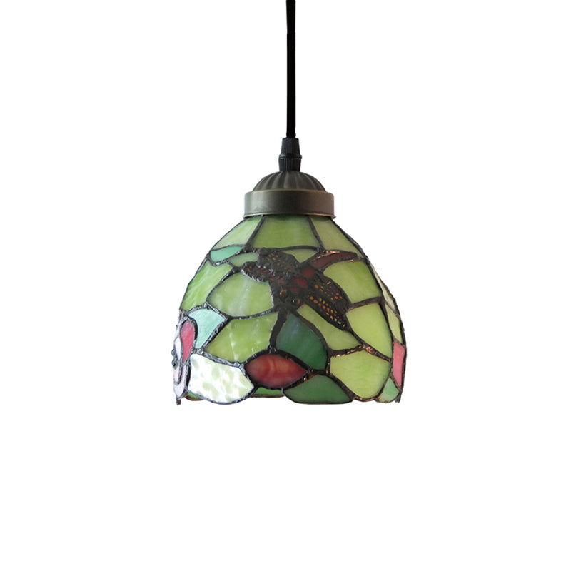 Taavita Stained Glass Dragonfly Ceiling Pendant Lamp, Dining Room Lighting Fixtures