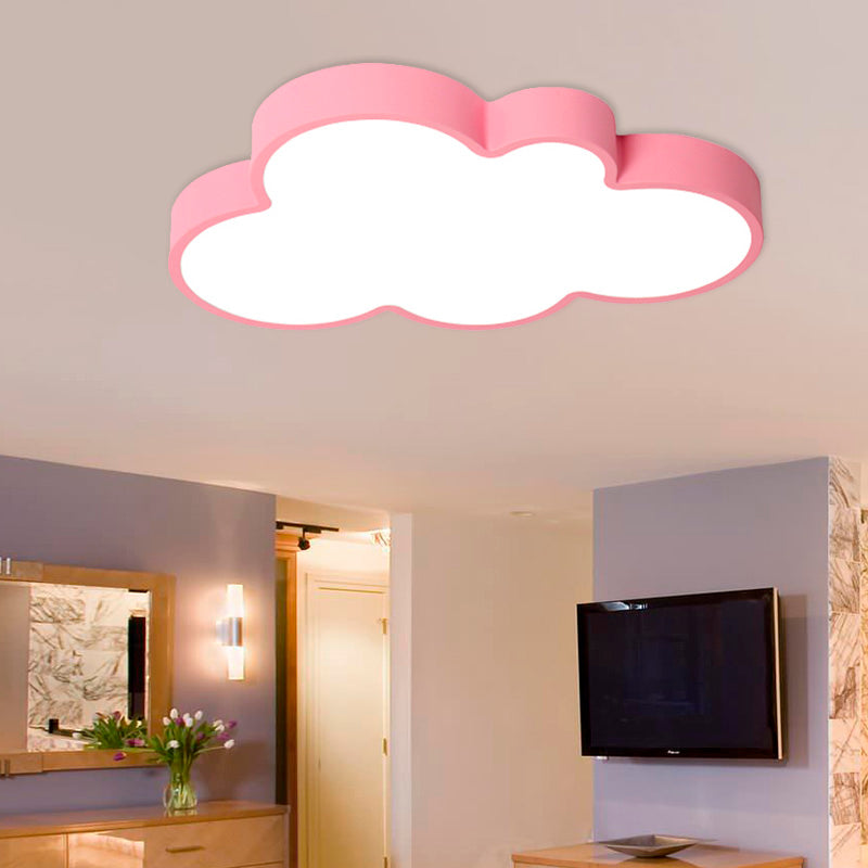 Cloud Child Bedroom Flush Mount Light Acrylic Nordic Style Macaron Colored Ceiling Lamp Blue Clearhalo 'Ceiling Lights' 'Close To Ceiling Lights' 'Close to ceiling' 'Flush mount' Lighting' 174519