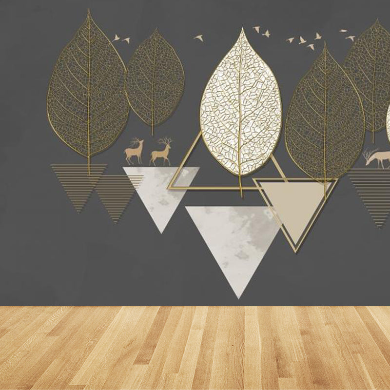 Geometric Triangle Wallpaper Mural Modern Non-Woven Fabric Wall Covering for Living Room