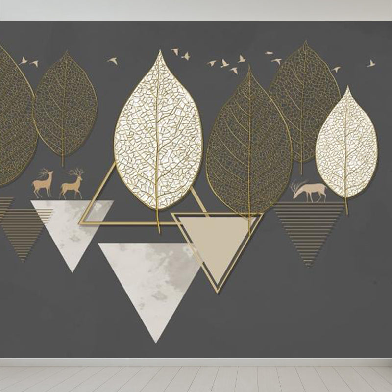 Geometric Triangle Wallpaper Mural Modern Non-Woven Fabric Wall Covering for Living Room